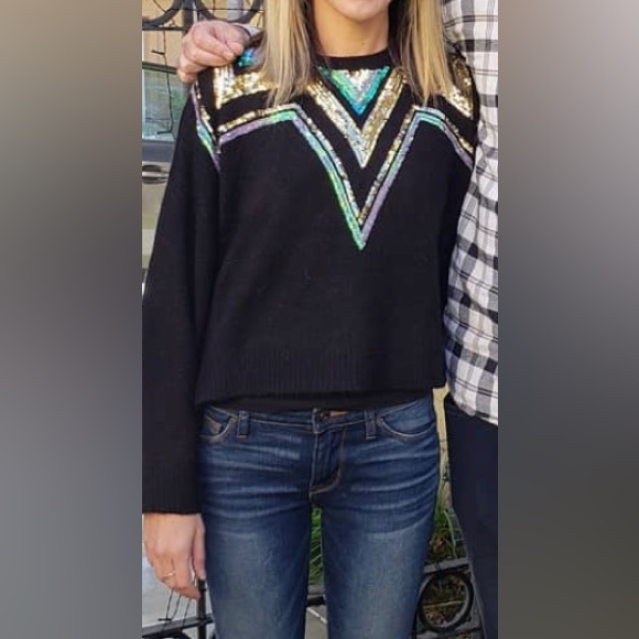 TOPSHOP black sequined sweater - Picture 2 of 4